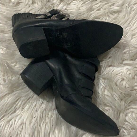 ASOS LEATHER BUCKLE BLACK BOOTS SIZE 5‎ - Picture 4 of 7